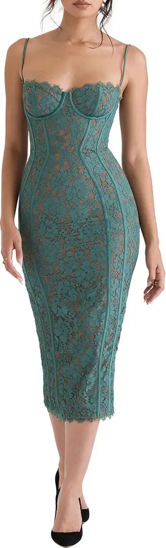 HOUSE OF CB Joelle Lace Underwire Midi Cocktail Dress | Nordstrom | Nordstrom