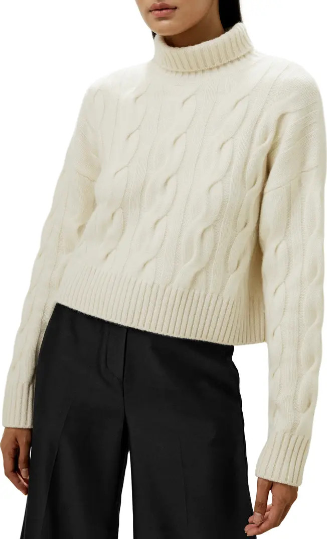Cable Knit Cashmere Turtleneck Sweater | Nordstrom