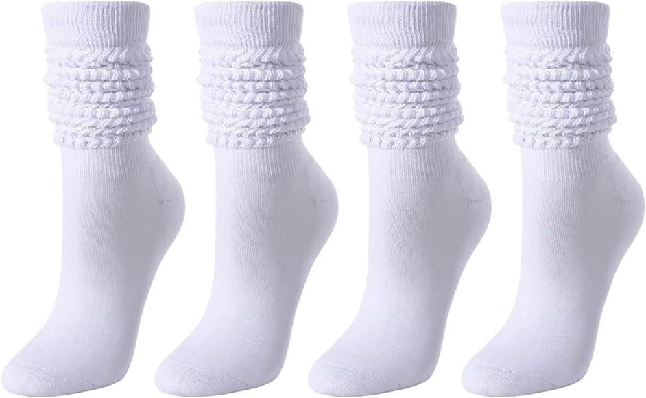 Zmart Women's Slouch Socks Scrunch Socks Slouchy Scrunchie Boot Socks 4-5 Pairs | Amazon (US)