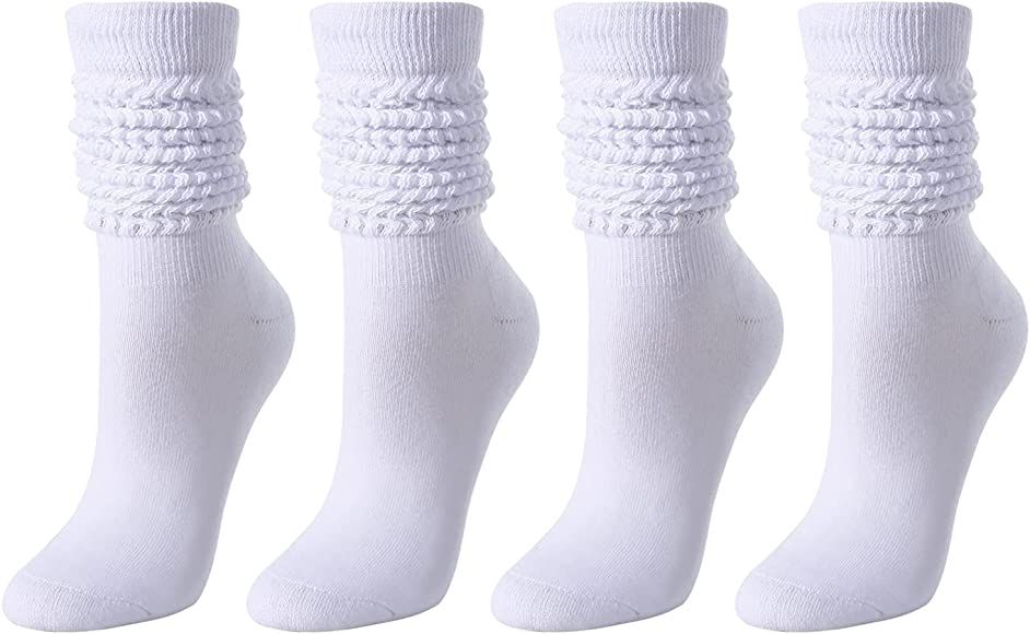 Zmart Women's Slouch Socks Scrunch Socks Slouchy Scrunchie Boot Socks 4-5 Pairs | Amazon (US)