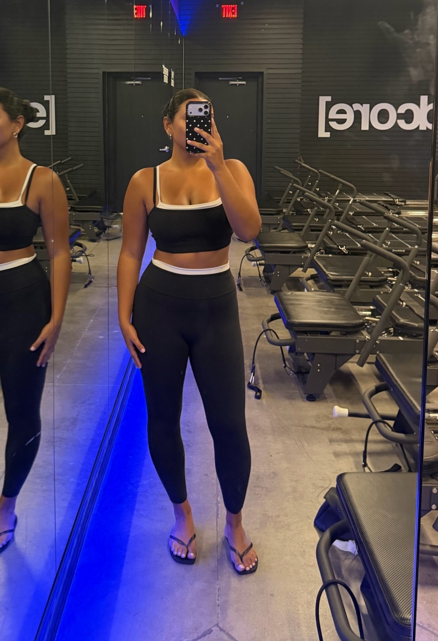 comfy & supportive black and white workout set from Abercrombie, love the layered look it has (super comfy/ stretchy, wearing a M runs a little big imo)

#LTKootd