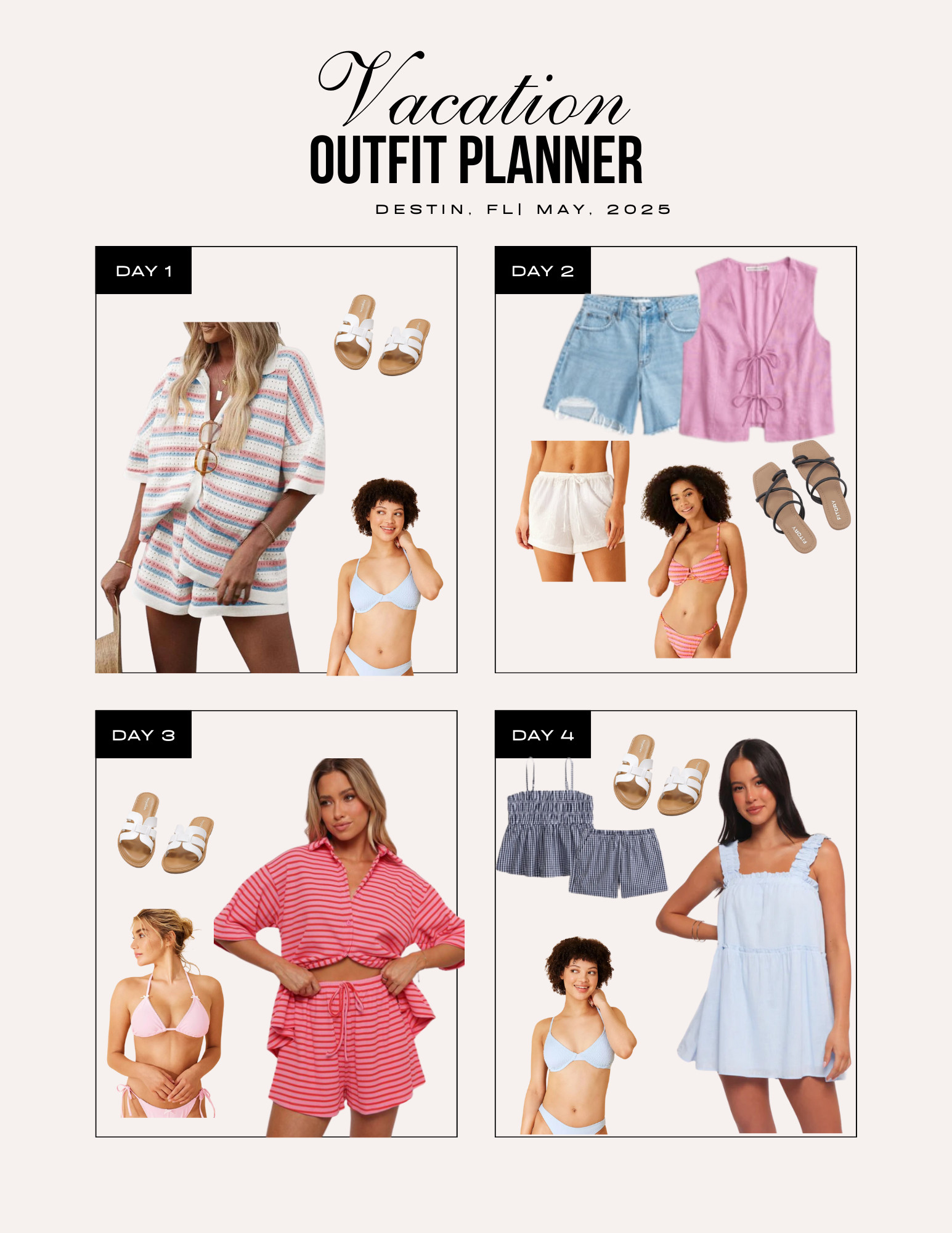 To help me avoid over packing! Vacation outfits!!  

 

#LTKPetite #LTKSwim #LTKFamily