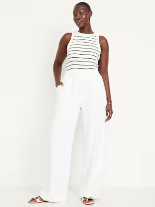 High-Waisted Linen-Blend Wide-Leg Pants | Old Navy (US)