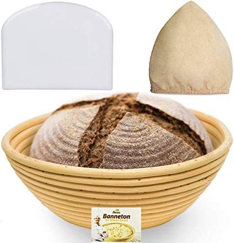 9 Inch Bread Banneton Proofing Basket - Baking Bowl Dough Gifts for Bakers Proving Baskets for So... | Amazon (US)