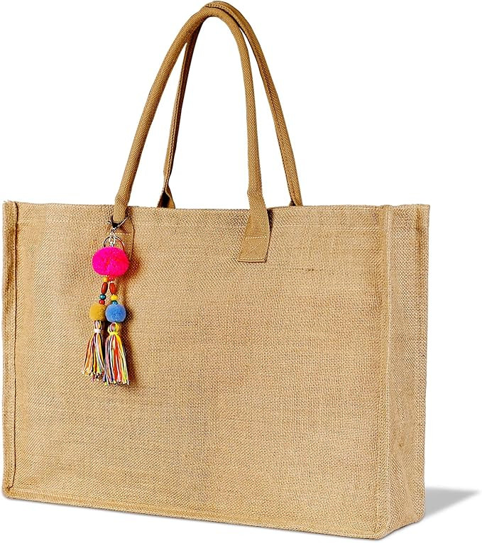 Women Mesh Straw Beach Tote Bag Sandproof Waterproof for Swim, Travel, Gym and Beach Holiday | Amazon (US)