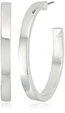 GUESS "Basic" Silver Logo Open Hoop Earrings | Amazon (US)