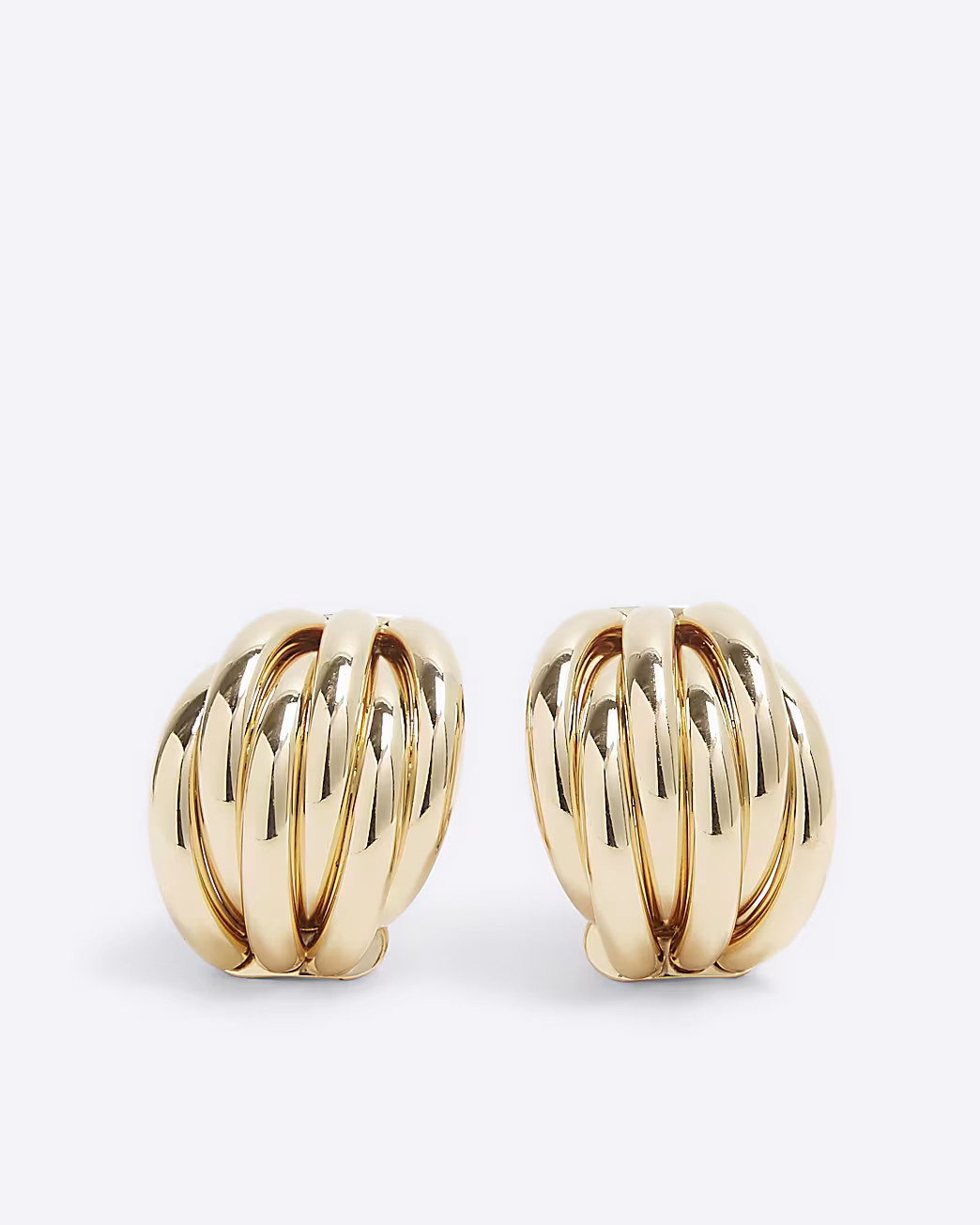 Gold Ridge Detail Stud Earrings | River Island UK & IE