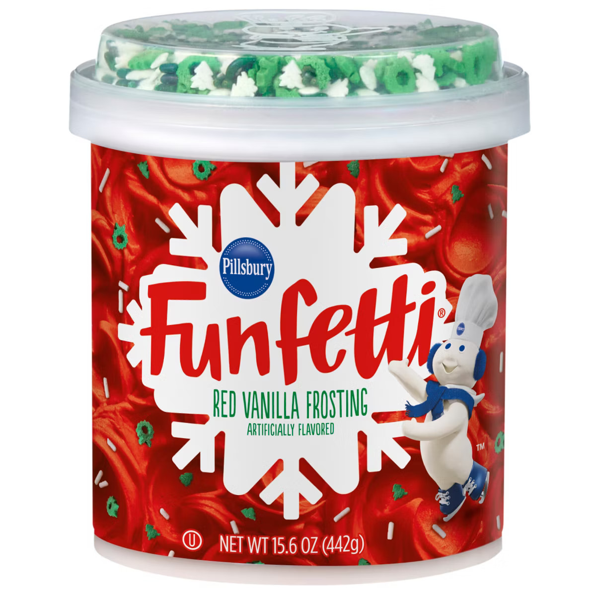 Pillsbury Baking Holiday Funfetti Red Vanilla Frosting - 15.6oz | Target