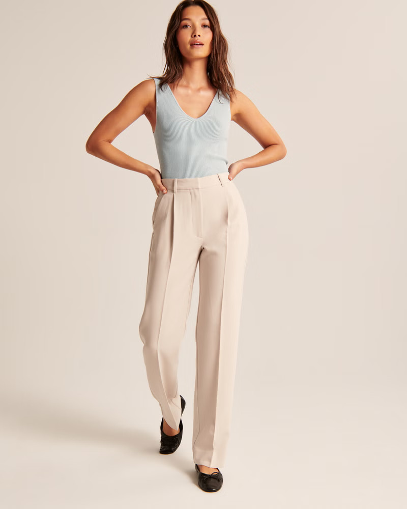 Tailored Relaxed Straight Pant | Abercrombie & Fitch (US)