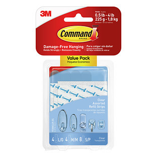 Command™ Assorted Refill Strips Clear Pkg/16 | The Container Store