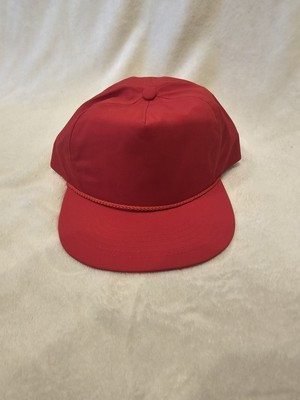 Vintage Blank Red Hat Snapback Cap Rope 80s 90s Twill Anvil No Logo | eBay US