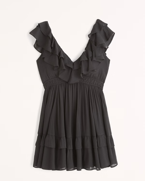 Women's Ruffle Flutter Sleeve Mini Dress | Women's Dresses & Jumpsuits | Abercrombie.com | Abercrombie & Fitch (US)