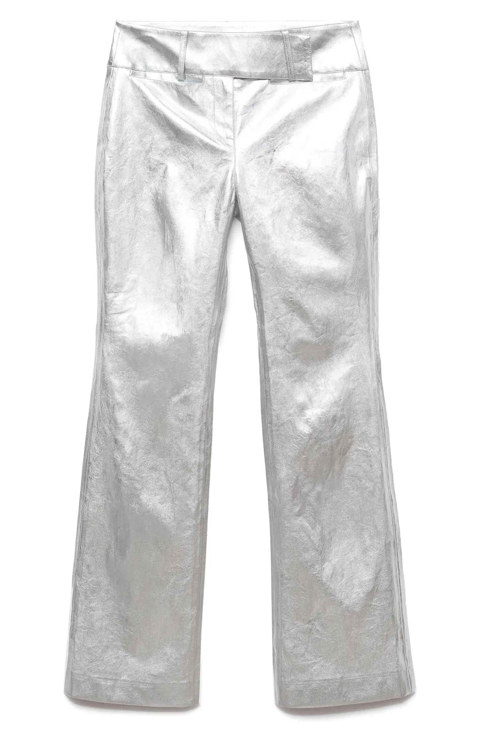 MANGO Metallic Faux Leather Pants | Nordstrom | Nordstrom