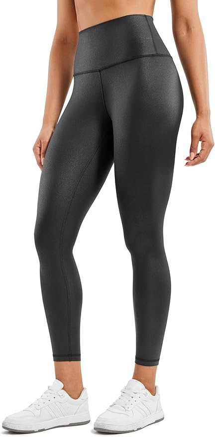 CRZ YOGA Butterluxe Matte Faux Leather Leggings for Women 25" - High Waisted Stretch Ankle Leathe... | Amazon (US)
