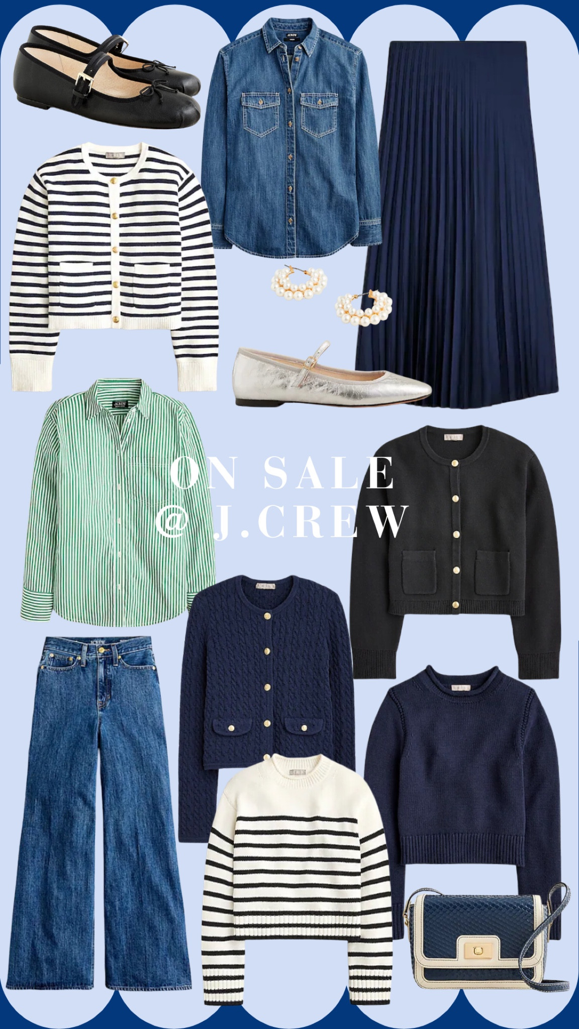 On sale right now at J.crew!!! Love all these pieces for pre-fall and just ordered some for myself. Stocking up on basics before the season starts! 

// J.crew sale, fall sweaters, classic fall pieces, classic basics, wide leg jeans, striped sweaters, lady jackets, business casual fall work ideas, Mary janes and ballet flats

#LTKFindsUnder50 #LTKSaleAlert #LTKWorkwear