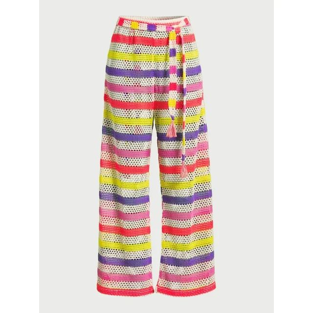No Boundaries Juniors Crochet Knit Coverup Pants, Sizes S-XL | Walmart (US)