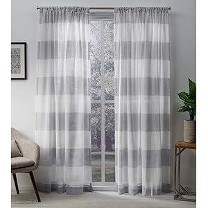 Exclusive Home Curtains Darma Light Filtering Semi-Sheer Linen Rod Pocket Curtain Panel Pair, 50x... | Amazon (US)