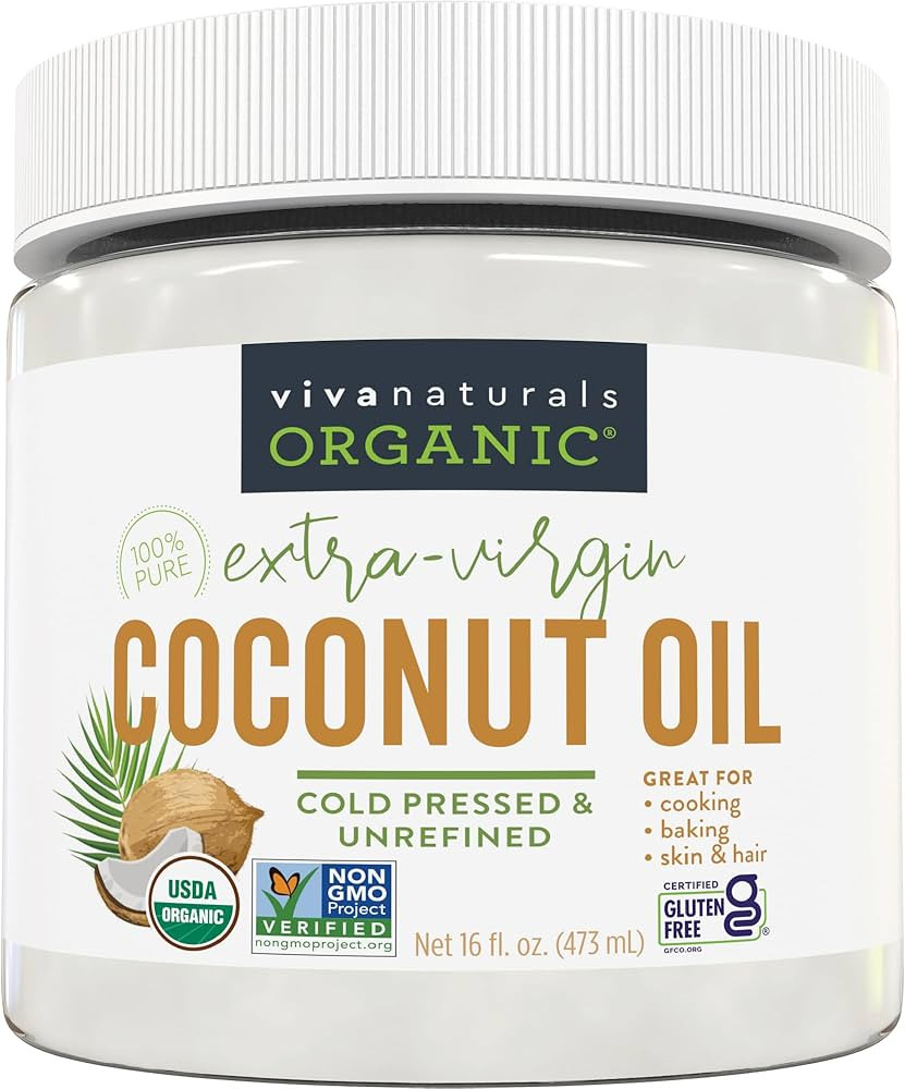 Viva Naturals Organic Coconut Oil - Unrefined, Cold-Pressed Extra Virgin Coconut Oil, USDA Organi... | Amazon (US)