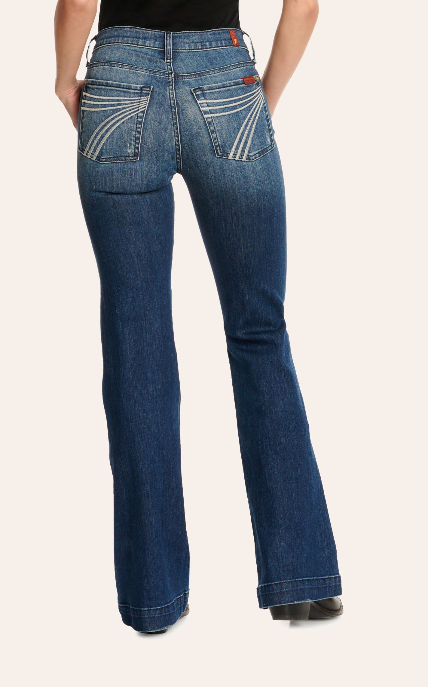 7 For All Mankind Women's Dojo Lake Blue Mid Rise Trouser Jeans - 25 - From Cavender's | Cavender's