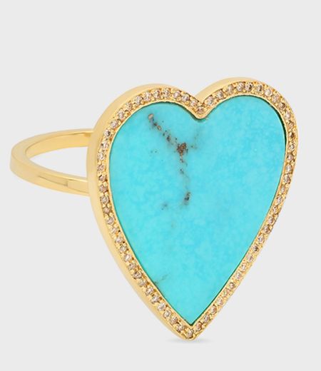 Jennifer Meyer - 18k Lapis Heart Diamond-Trim Ring. A dreamy statement ring to add to your western chic wedding style.

#LTKparties #LTKwedding #LTKGiftGuide