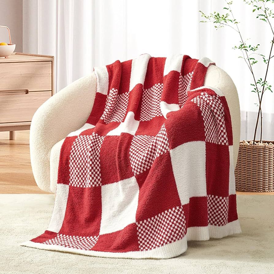 Snuggle Sac Valentine's Throw Blankets Red, Checkered Throw Blanket Ultra Soft Warm Lux Microfibe... | Amazon (US)
