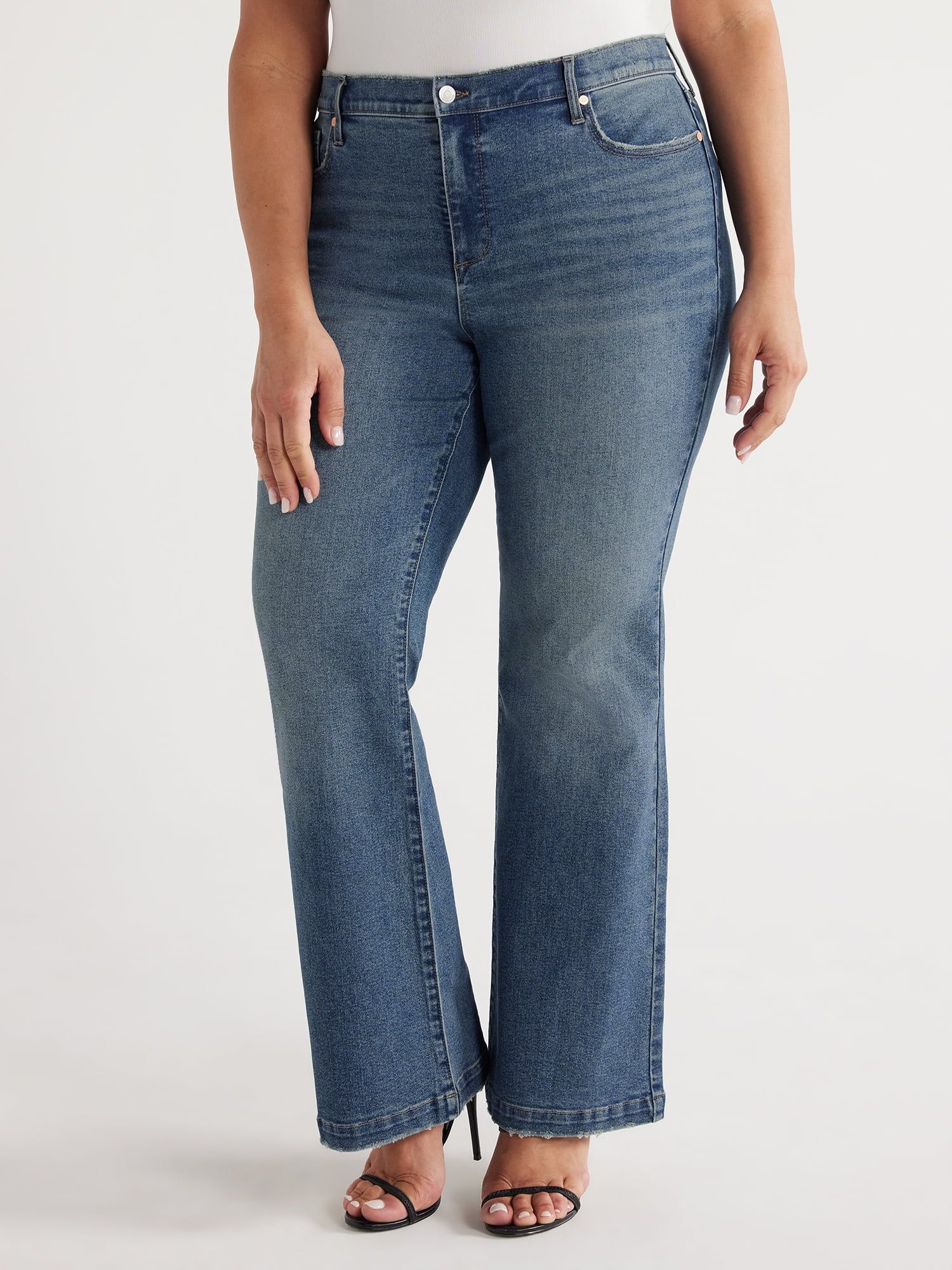 Sofia Jeans Women's Plus Size Melisa Flare High Rise 5 Pocket Jeans, 32.5" Inseam, Sizes 14W-28W | Walmart (US)