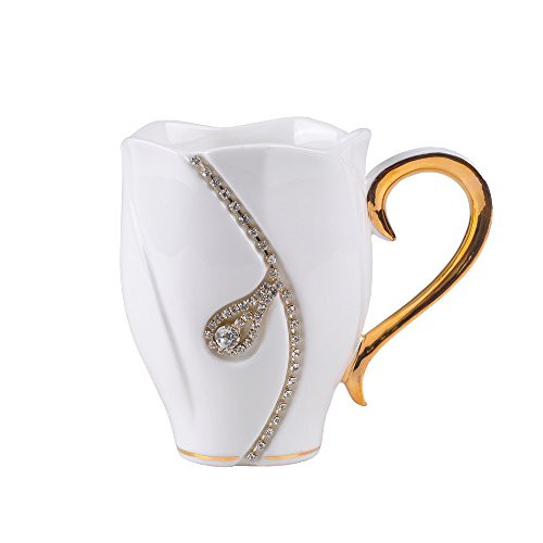 Rhinestone Coffee Mug Ceramic Water Cup for Office and Home Unique Coffee Cup Pretty Ceramic Coff... | Amazon (US)