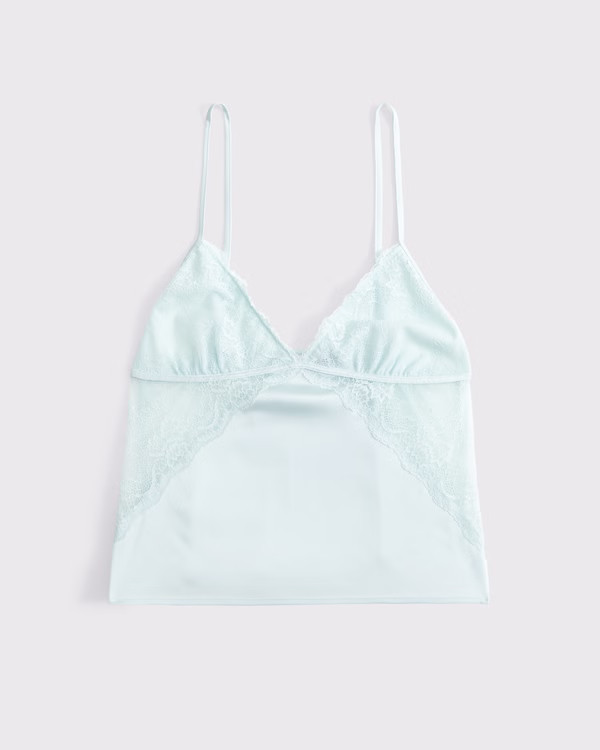 Sheer Lace and Satin Cami | Abercrombie & Fitch (US)