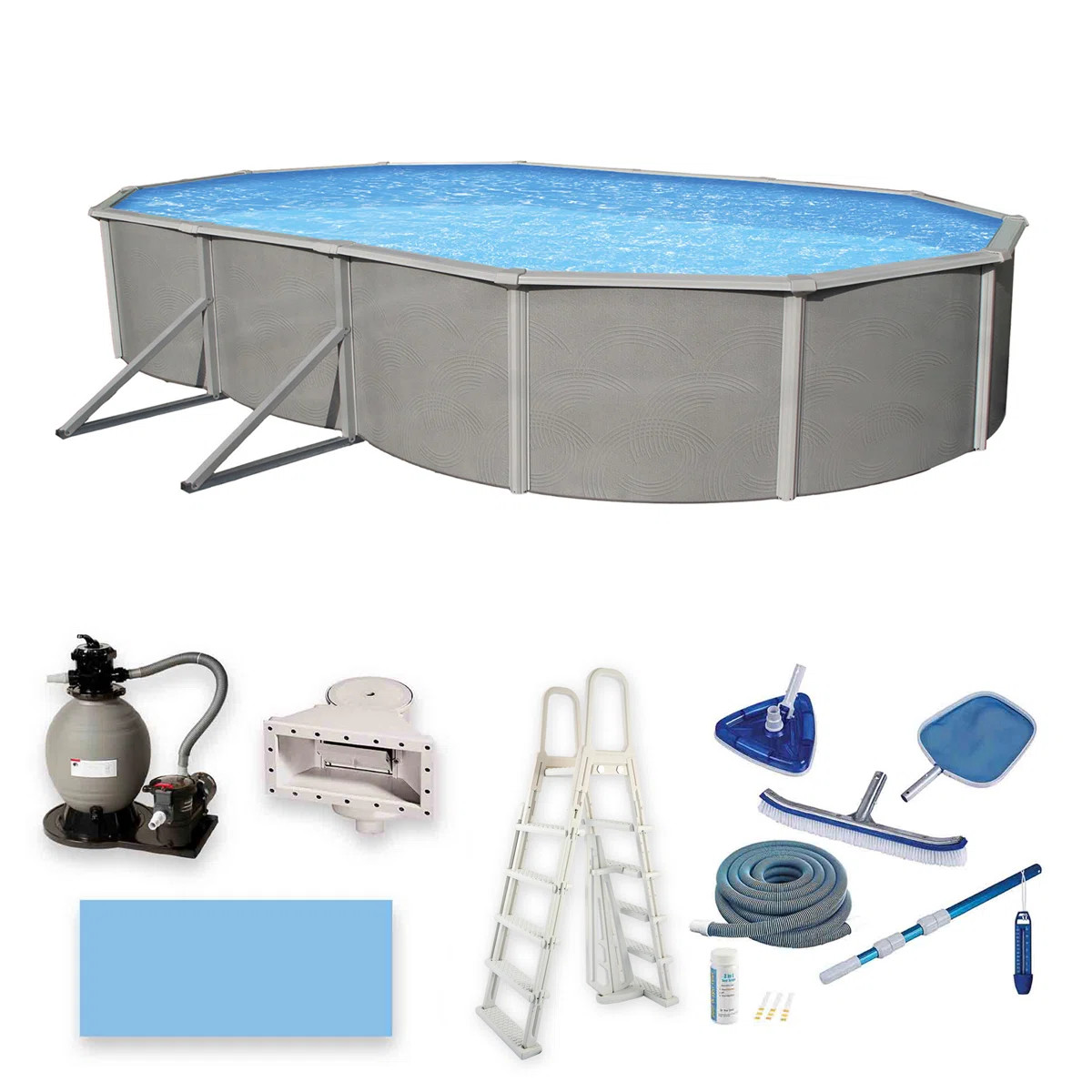 Steel Hard Sided Pool 52'' H x W x L , with Pump Included | Wayfair North America