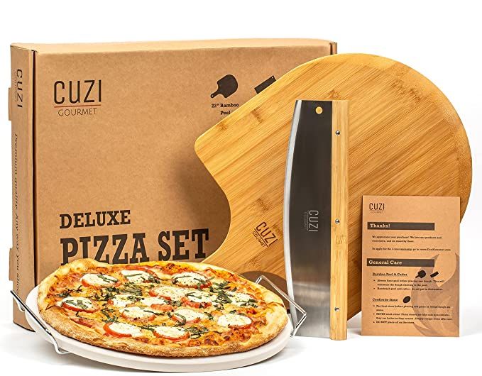 Amazon.com: Cuzi Gourmet 4-Piece Large Pizza Stone Set - 13" Thermal Shock Resistant Cordierite P... | Amazon (US)