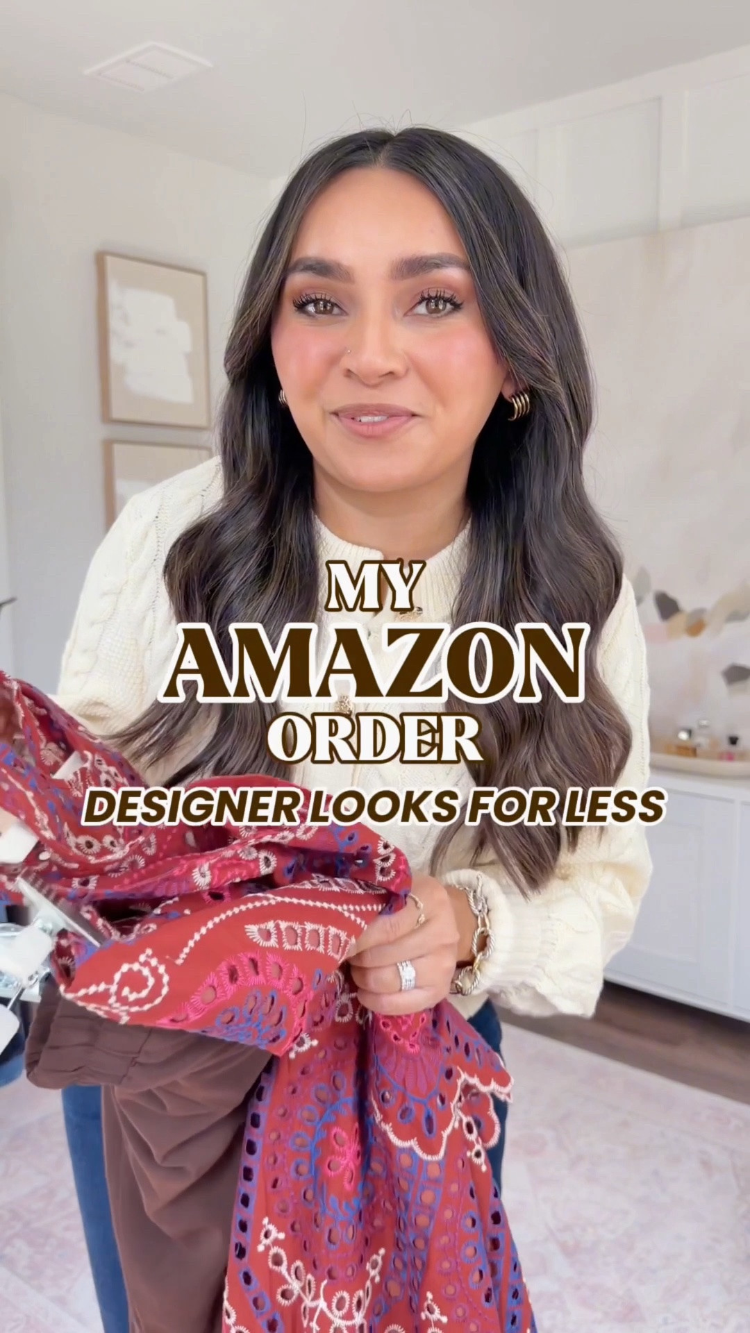 Amazon finds that look designer!
For reference: I’m 5’0, petite, 32b bra size, and 2/26 in bottoms, pear shaped. 
*Everything I share is unaltered! TTS means true to size. Between size 5-6.5 in shoes

Plaid funnel neck jacket size xs petite TTS
Brown tank size xs petite TTS
Dark Brown lace trim pants size xs TTS
Brown mesh flats size 5.5 TTS

Brown stripe matching skirt set size small TTS
Gold heels size 5 TTS

Beige cardigan size small TTS
Wide leg jeans size 26 petite TTS
Brown boots size 5.5 TTS

Wine burgundy embroidered eyelet matching set size small TTS
Brown heel boots size 5.5 - great for narrow calves

Amazon
Amazon prime
Big deal days
Fall amazon outfits
Fall fashion hauls