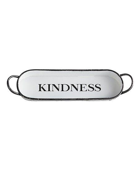 White & Black Oval 'Kindness' Decorative Tray | Zulily