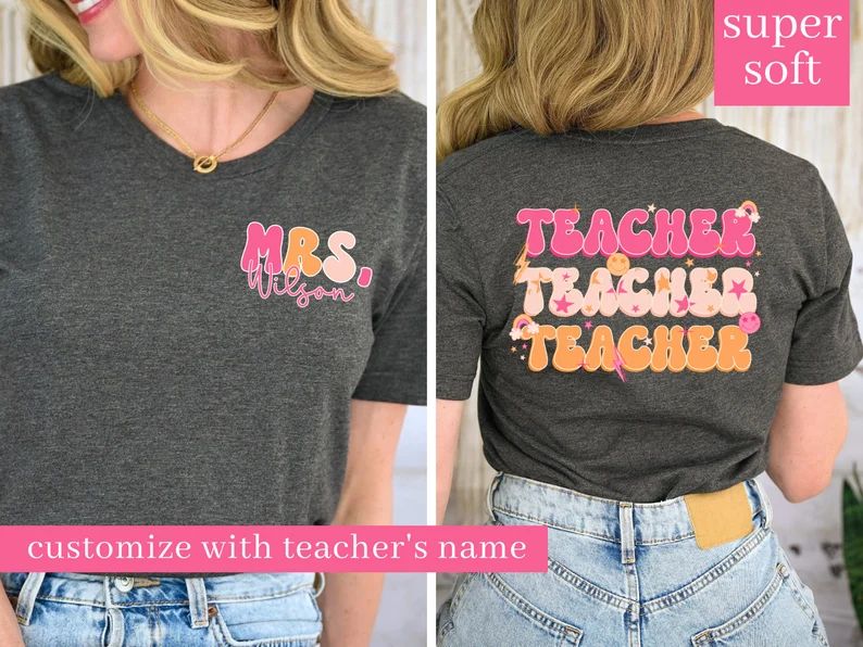 Teacher Shirt, Custom Teacher Shirt for Teacher Appreciation Gift for Teacher, Customized Name Te... | Etsy (US)