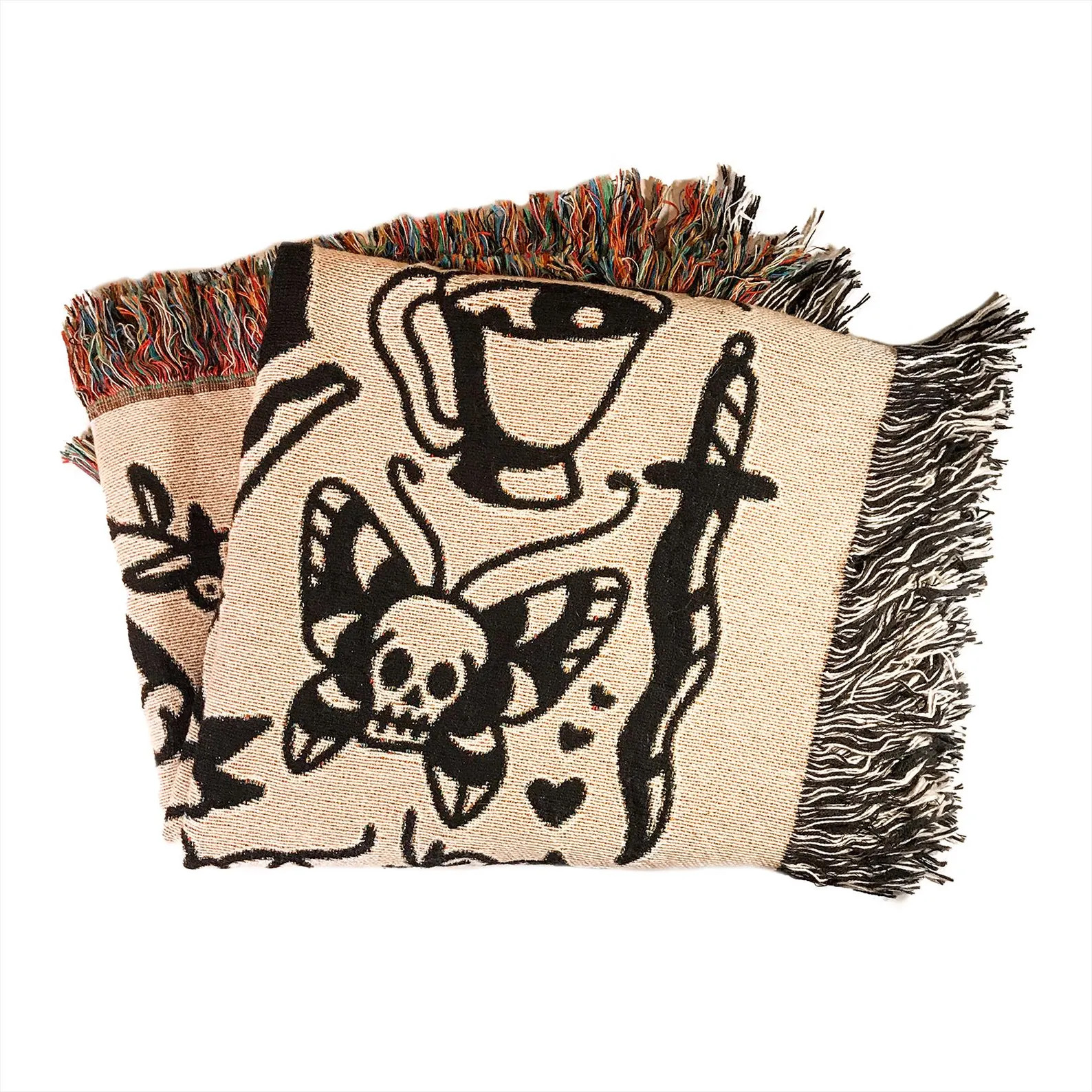 Traditional Tattoo Blanket Woven Throw Blanket Tattoo Tapestry Wall Hanging Picnic Blanket - Etsy | Etsy (US)