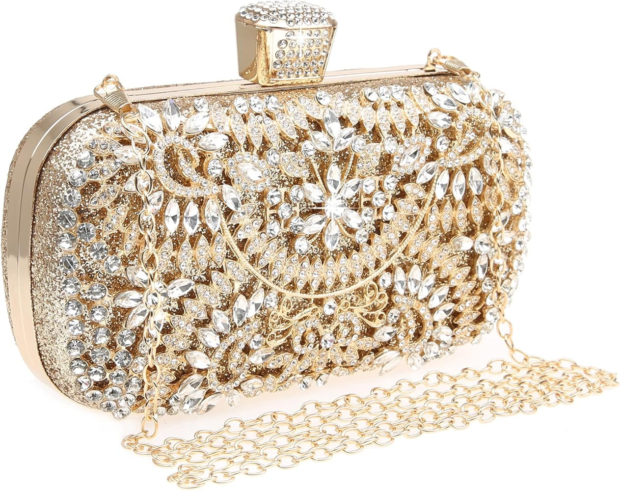DA BODAN Womens Sparkly Rhinestone Crystal Clutch Bag Glitter Sequin Bridal Purse Evening Handbag... | Amazon (US)