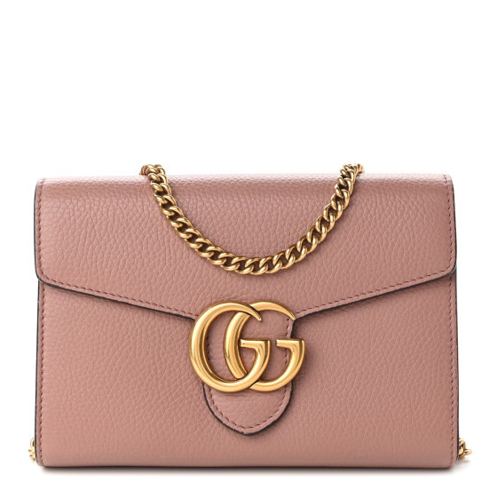 Cellarius Calfskin GG Marmont Chain Wallet Rosy Phard | FASHIONPHILE (US)