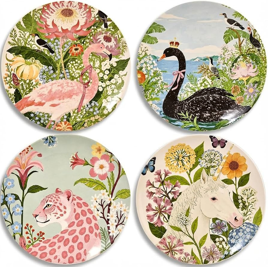 8.5 Inch Ceramic Plates Set of 4, Salad & Dessert Appetizer Plates | Amazon (US)