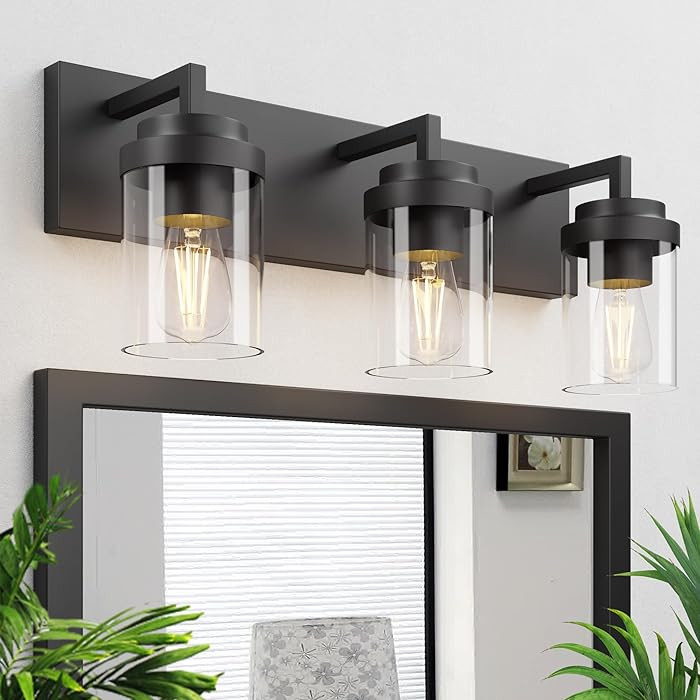 Espird Bathroom Vanity Light 3 Light Matte Black 22in Modern Wall Sconces | Amazon (US)