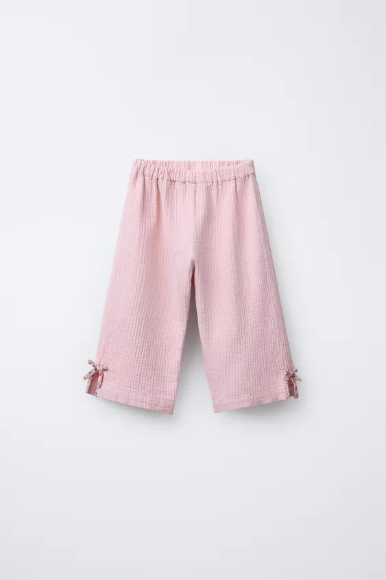 TEXTURED CULOTTES WITH BOWS | Zara US