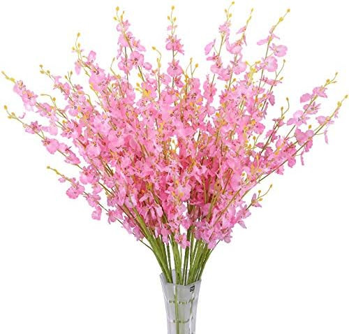 BOMAROLAN Artificial Dancing Lady Orchid Silk Faux Flowers Fake Butterfly Orchids 10 Pcs Real Touch  | Amazon (US)