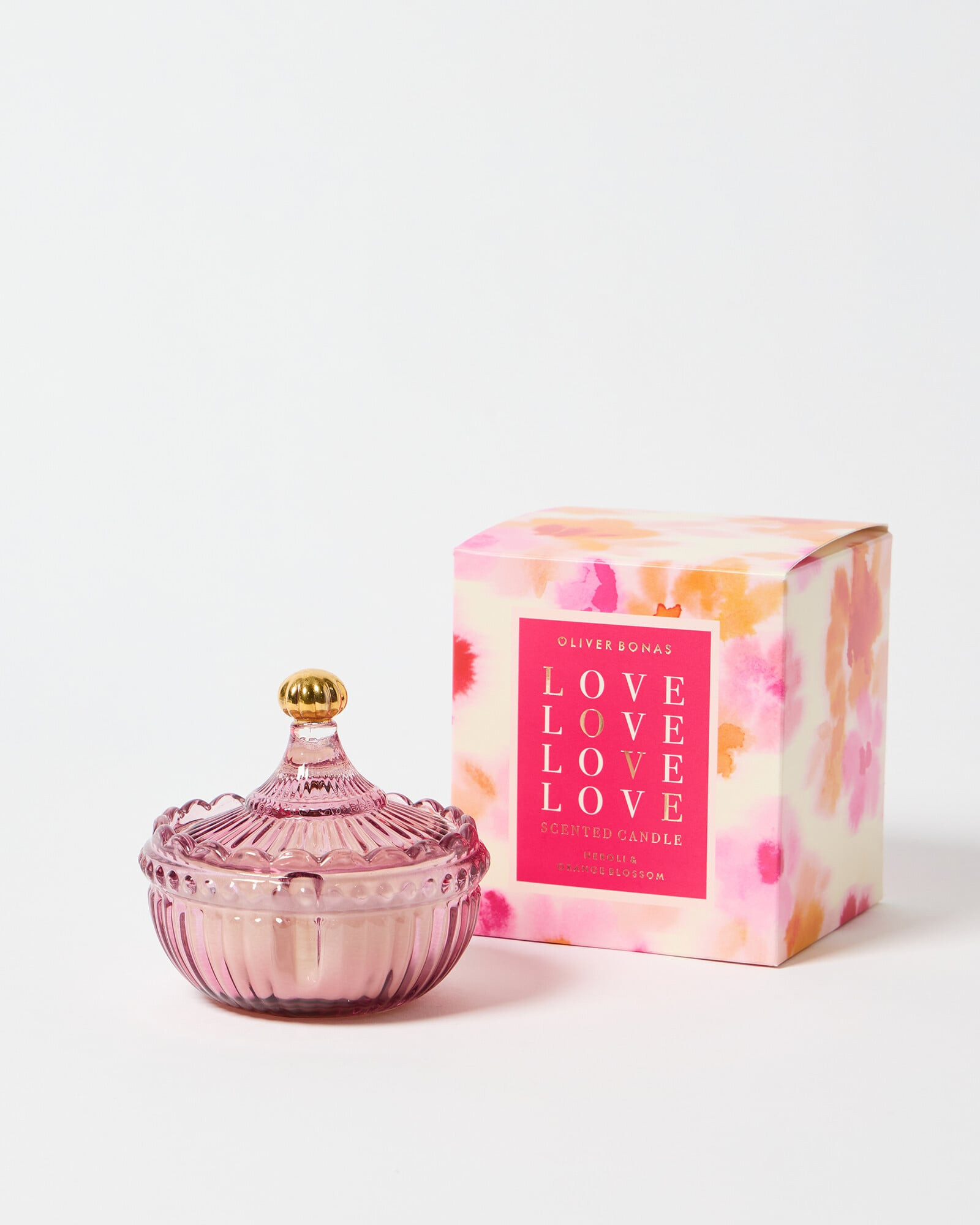 Love Pink Glass Neroli & Orange Blossom Scented Candle | Oliver Bonas | Oliver Bonas (Global)