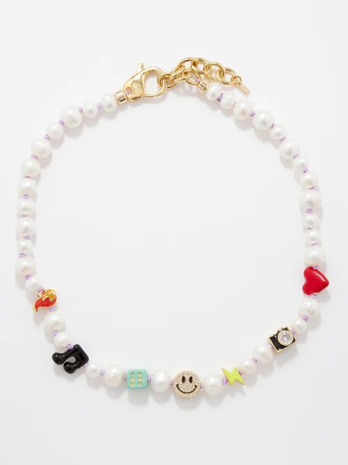 Joolz By Martha Calvo - Hit Maker Pearl & 14kt Gold-plated Necklace - Womens - Yellow Gold | Matches (US)