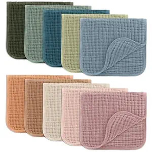 Comfy Cubs Muslin Burp Cloths 20" x 10", Pack of 10 - Large, 6-Layer, Ultra Absorbent 100% Cotton... | Amazon (US)