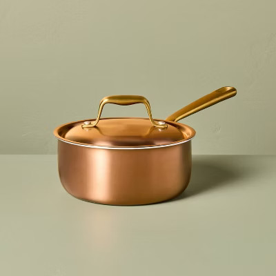 2.1qt 7" 2pc Stainless Steel Sauce Pan Copper - Hearth & Hand™ with Magnolia | Target