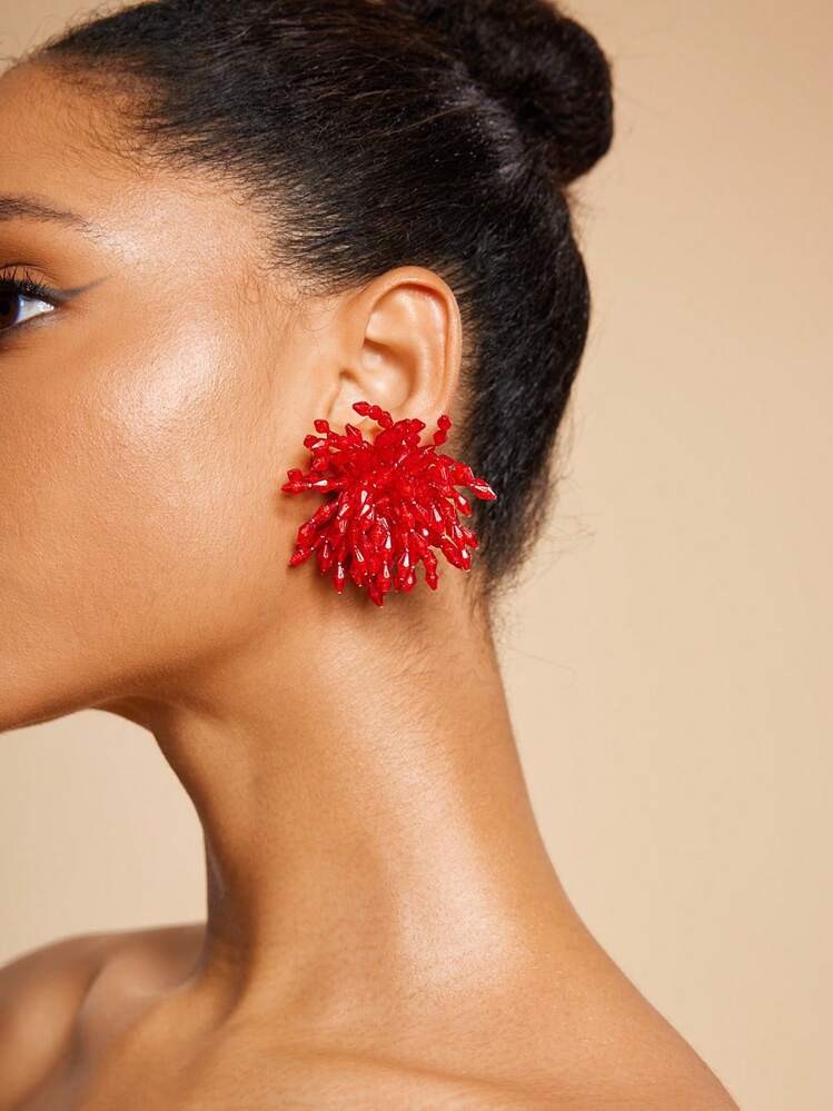 SHEIN SXY 1 Pair Handmade Unique Stud Earrings, Casual Everyday Wear | SHEIN