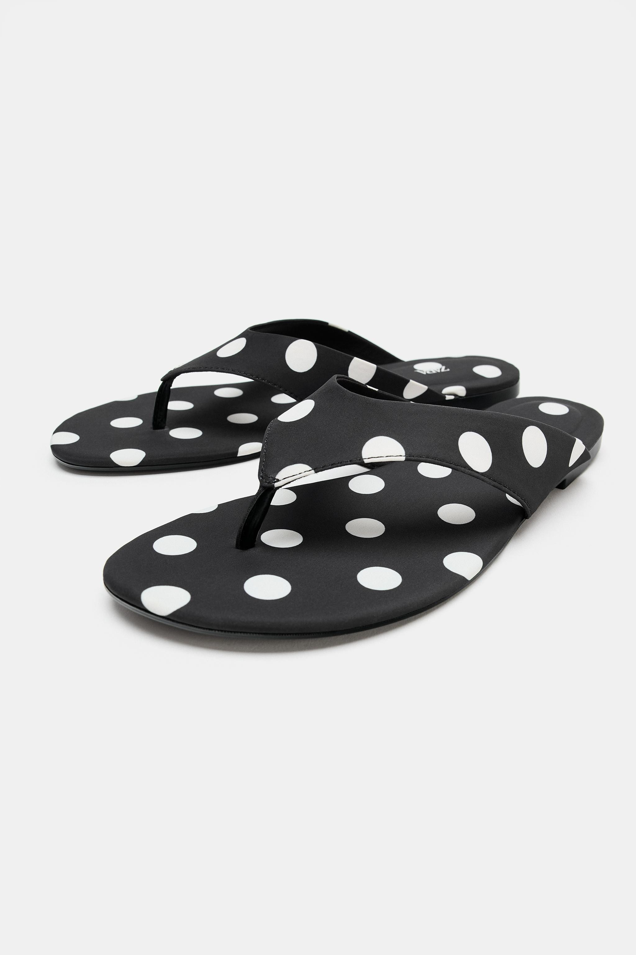 POLKA DOT FLAT SANDALS | Zara US