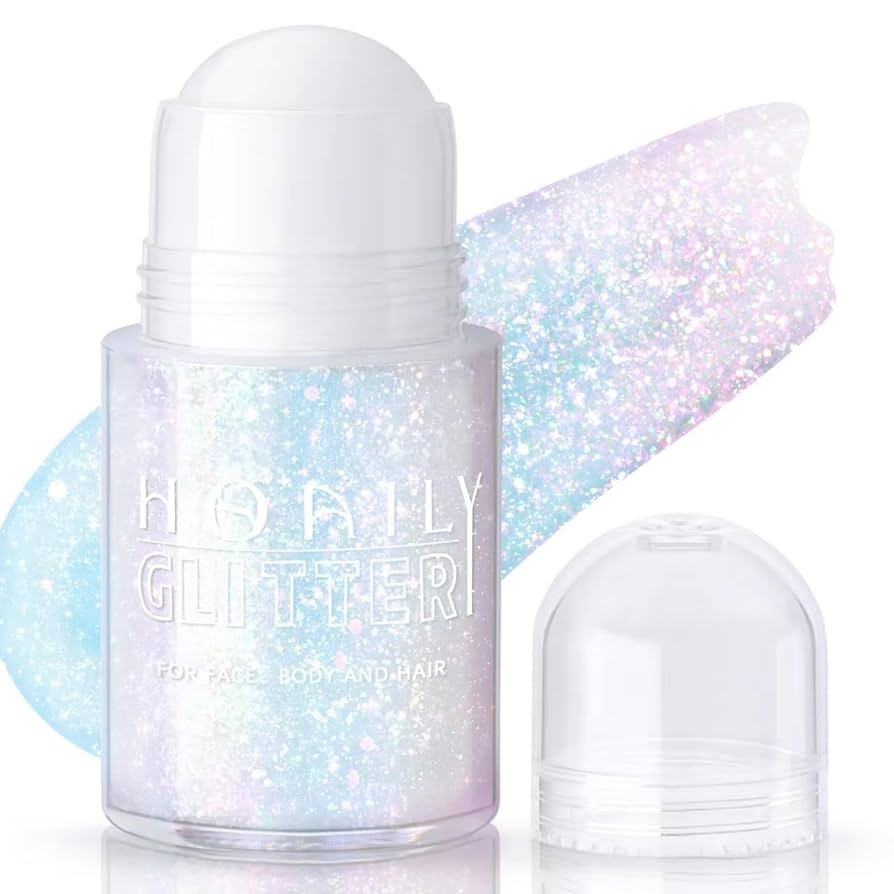 Roll-on Holographic Body Glitter Gel for Face Hair, Chameleon Color Changing Glitter Gel Under Li... | Amazon (US)