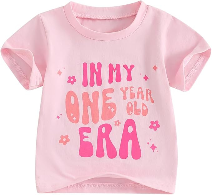 Baby Girls First Birthday Outfit 1st Birthday T-Shirt in My One Year Old Era Short Sleeve Top | Amazon (US)