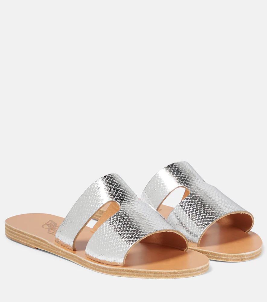 Ancient Greek Sandals Apteros fish scale-effect metallic leather sandals | Mytheresa (US/CA)