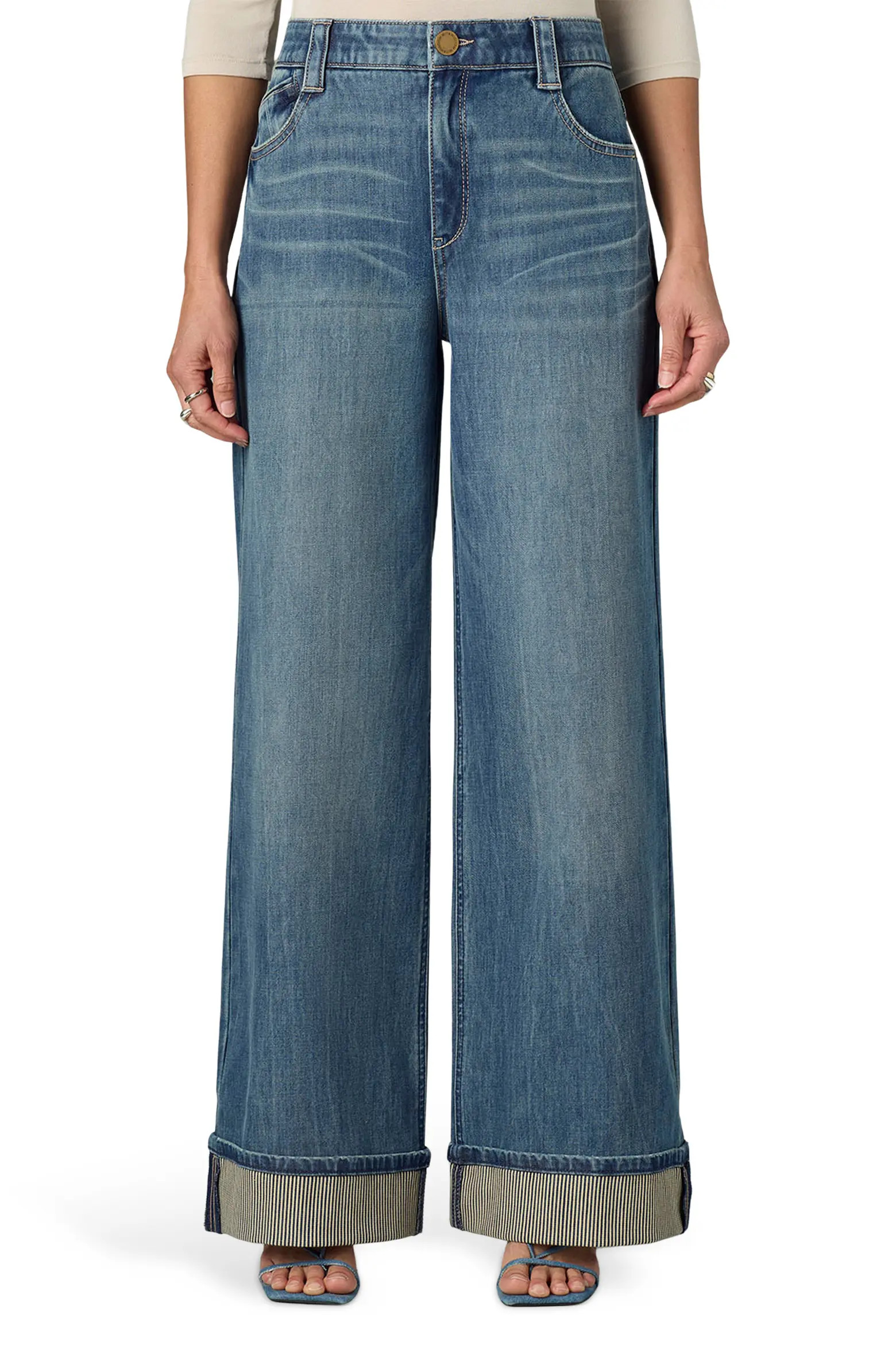 Skyrise Cuffed Wide Leg Jeans (Women) | Nordstrom | Nordstrom